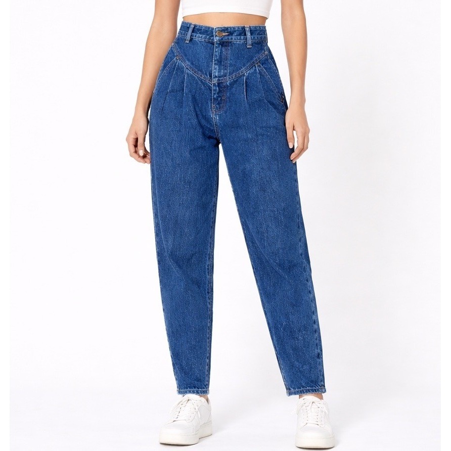 Calvin Klein Vintage 90s High Rise Pleated Jeans Sz 7 Blue Denim Western Retro